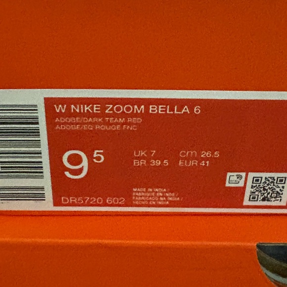 New Nike Zoom Bella 6 Adobe Red White Womens Sneakers NIB Athletic Shoes - Picture 14 of 15